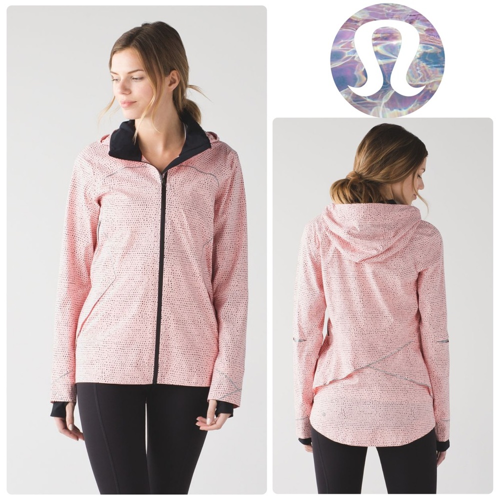 Lululemon Runaway Jacket in Speckle Dot Parfait Pink Black